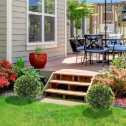 2-pack konstgjord ceder 45 cm med kruka, dekorativa växter för hem & trädgård