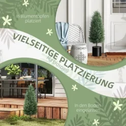 2-pack konstgjord cypress 100 cm med jordspjut, naturtrogen för trädgård & hem