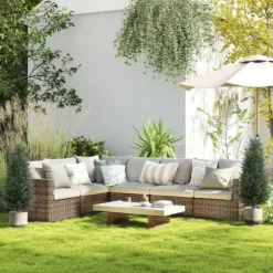 2-pack konstgjord cypress 100 cm med jordspjut, naturtrogen för trädgård & hem