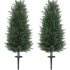 2-pack konstgjord cypress 100 cm med jordspjut, naturtrogen för trädgård & hem