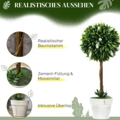 2-pack konstgjord lavendel 60 cm med kruka, realistisk konstblomma för hem & trädgård