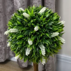 2-pack konstgjord lavendel 60 cm med kruka, realistisk konstblomma för hem & trädgård