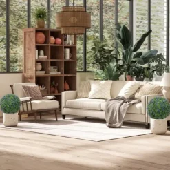 2-pack konstgjord lavendel 60 cm UV-skydd med markspjut, för hem & trädgård