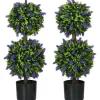 2-pack konstgjord lavendel 70 cm med kruka, UV-skydd, för hem & trädgård