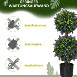 2-pack konstgjord lavendel 70 cm med kruka, UV-skydd, för hem & trädgård