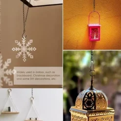 3-pack metallhängande kedjor växtstöd för fågelmatare, lyktor och vindspel, starka krokar för utomhusbruk