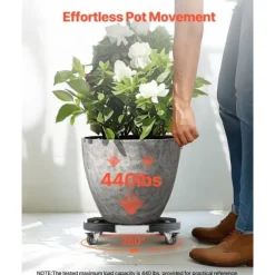 2-pack Rund Soptunnevagn, 15-22,8 tum Justerbar, Plastbehållare av Hög Kvalitet