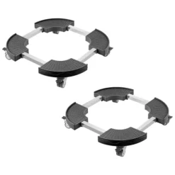 2-pack Rund Soptunnevagn, 15-22,8 tum Justerbar, Plastbehållare av Hög Kvalitet