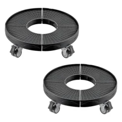 2-pack Rund Soptunnevagn, 15-22,8 tum Justerbar, Plastbehållare av Hög Kvalitet