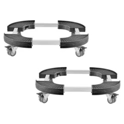 2-pack Rund Soptunnevagn, 15-22,8 tum Justerbar, Plastbehållare av Hög Kvalitet