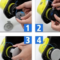 8-pack trimmerspolar med trimmertråd och lock RYOBI grästrimmer