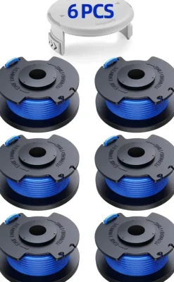 6-Pack trimmerspolar med trimmertråd och lock RYOBI grästrimmer