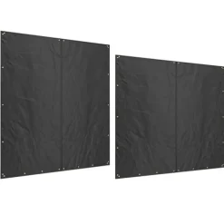 2-pack överdrag för vedställ 174 cm, vattentätt 600D oxford, UV-skydd, passar 176B x 163/175H cm, svart
