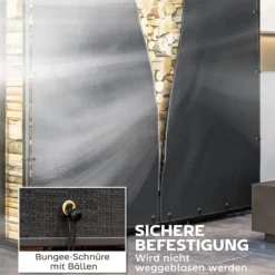 2-pack överdrag för vedställ 174 cm, vattentätt 600D oxford, UV-skydd, passar 176B x 163/175H cm, svart