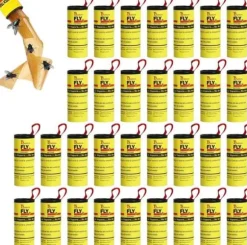 Paket med 32 flugfångarrullar - självhäftande remsor - för inomhus och utomhus