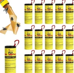 Paket med 16 flugfångarrullar, självhäftande remsor, flugfällor, limrullar, flugfällor, för inomhusbruk[J578]