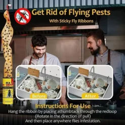 Paket med 16 flugfångarrullar, självhäftande remsor, flugfällor, limrullar, flugfällor, för inomhusbruk[J578]