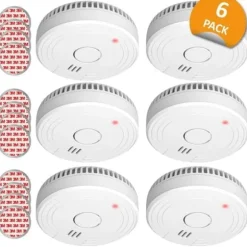 Paket med 6 st ELRO FS1805 rökdetektorer med magnet och 5 års batteri - Vit