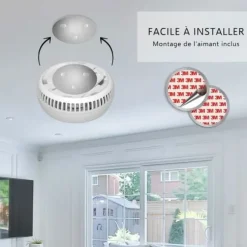 Paket med 6 st ELRO FS1805 rökdetektorer med magnet och 5 års batteri - Vit