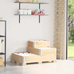 Pallkrage 3 nivåer 120x80 cm massiv furu