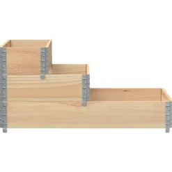 Pallkrage 3-nivåer för odling av blommor & grönsaker | Färg: Massiv furu | Storlek: 120x80 cm