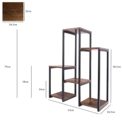 PANORAMA metallställ för blommor och växter - 6-våningar VENGE