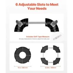 Papperskorgsdolly med Hjul, Justerbar 15-22,8 tum Rund Möbeldocka, Robust och Lätt att Röra sig