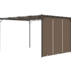 Partytält & paviljoner - Living Trädgårdspaviljong med draperier 4x3x2,25 m taupe