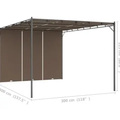 Partytält & paviljoner - Living Trädgårdspaviljong med draperier 4x3x2,25 m taupe