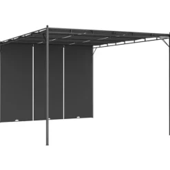 Partytält & paviljoner - Living Trädgårdspaviljong med draperier 4x3x2,25 m antracit