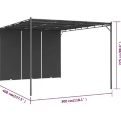 Partytält & paviljoner - Living Trädgårdspaviljong med draperier 4x3x2,25 m antracit