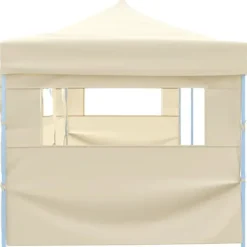 Partytält & paviljoner - Living Pop-Up hopfällbart partytält med 5 sidoväggar 3x9 m gräddvit