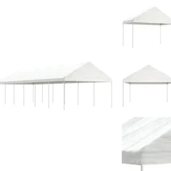 Partytält & paviljoner - Living Paviljong med tak vit 13,38x4,08x3,22 m polyeten