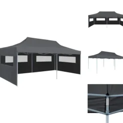 Partytält & paviljoner - Living Pop-Up hopfällbart partytält med sidoväggar 3x6 m antracit