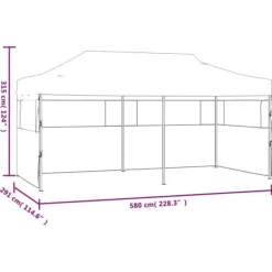 Partytält & paviljoner - Living Pop-Up hopfällbart partytält med sidoväggar 3x6 m antracit
