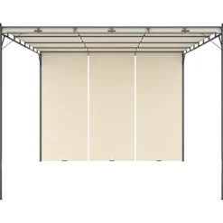 Partytält & paviljoner - Living Trädgårdspaviljong med draperier 4x3x2,25 m gräddvit