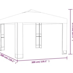 Partytält & paviljoner - Living Paviljong med dubbeltak och ljusslinga LED 3x3 m antracit