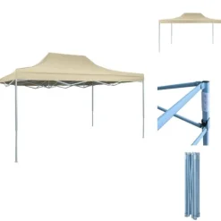 Partytält & paviljoner - Living Hopfällbart partytält 3x4 m stål gräddvit