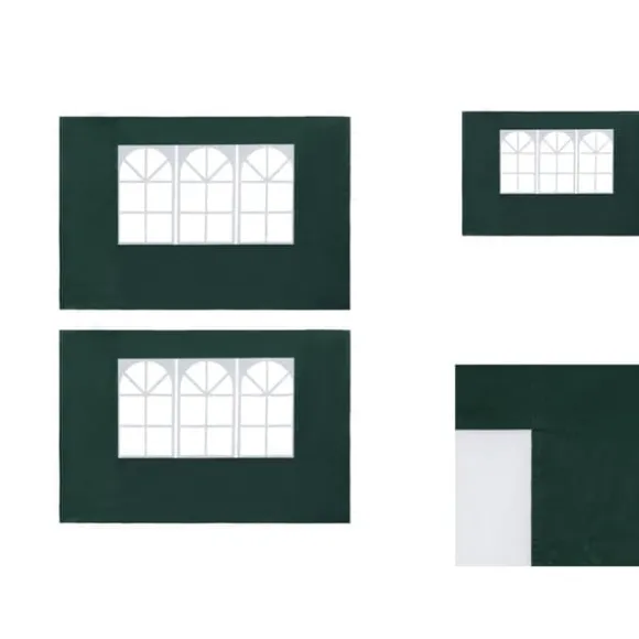 Partytält & paviljoner - Living Sidoväggar till partytält 2 st med fönster PE grön