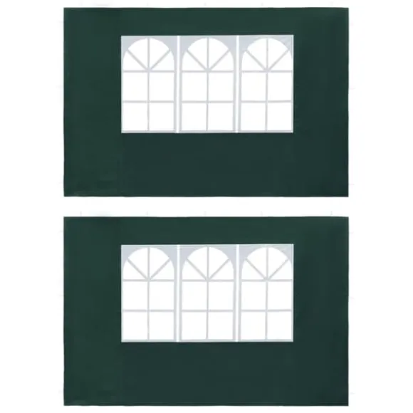 Partytält & paviljoner - Living Sidoväggar till partytält 2 st med fönster PE grön