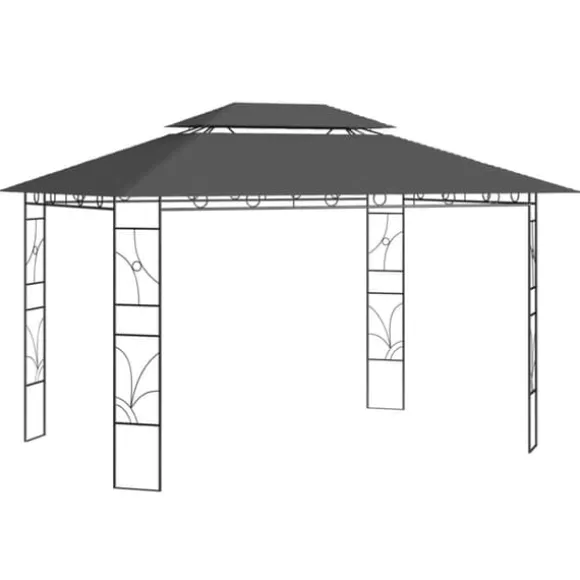 Partytält & paviljoner - Living Paviljong 4x3x2,7 m antracit 160 g/m²