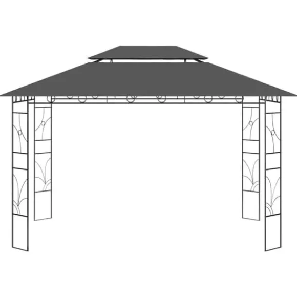 Partytält & paviljoner - Living Paviljong 4x3x2,7 m antracit 160 g/m²