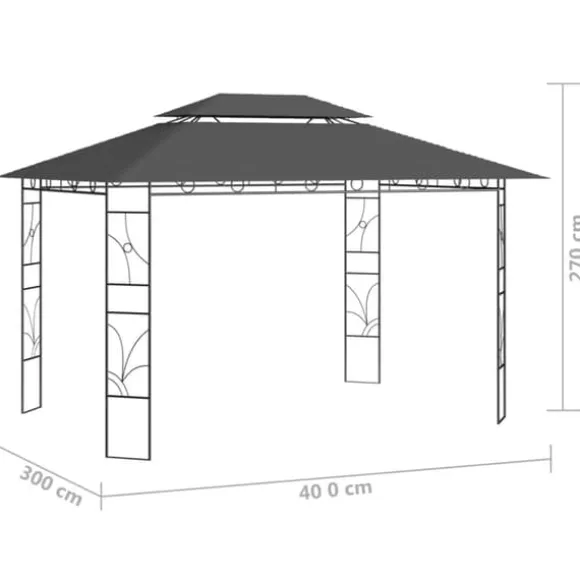 Partytält & paviljoner - Living Paviljong 4x3x2,7 m antracit 160 g/m²