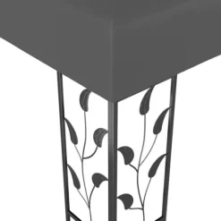 Partytält & paviljoner - Living Paviljong med dubbeltak och ljusslinga LED 3x4 m antracit