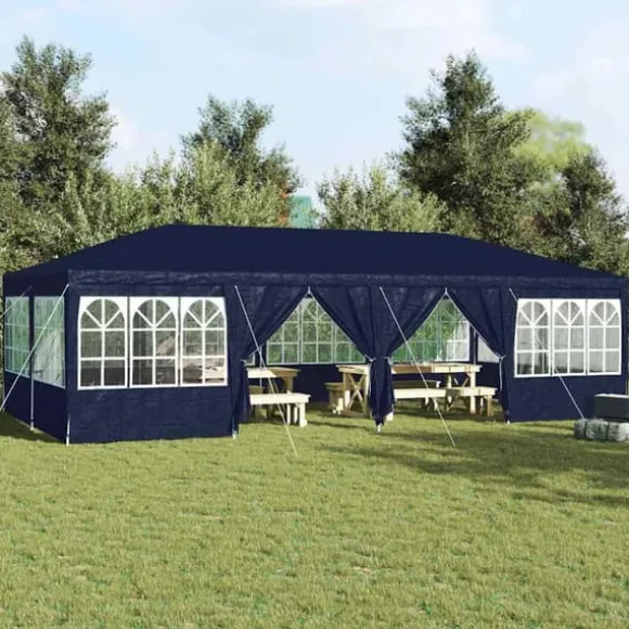 Partytält Blå och Vit 800 x 400 x 266 cm Polyester och Stål