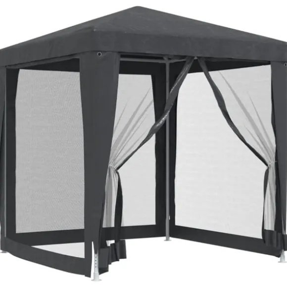 Partytält med 4 sidoväggar i nät 2x2 m HDPE antracit