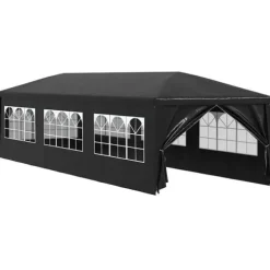 Partytält 3x9 m - UV- och vattenbeständigt med fönster | Färg: Antracit | Storlek: 3x9 m