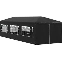 Partytält 3x9 m - UV- och vattenbeständigt med fönster | Färg: Antracit | Storlek: 3x9 m