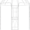 Pavilion Rose Arch - Pergola - Väderbeständig metall - Landsbygdens elegant trädgårdsdekoration