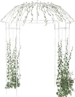 Pavilion Rose Arch - Pergola - Väderbeständig metall - Landsbygdens elegant trädgårdsdekoration